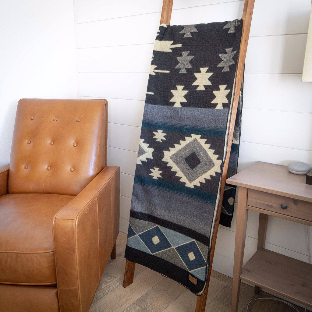 Andean Alpaca Wool Blanket - Midnight
