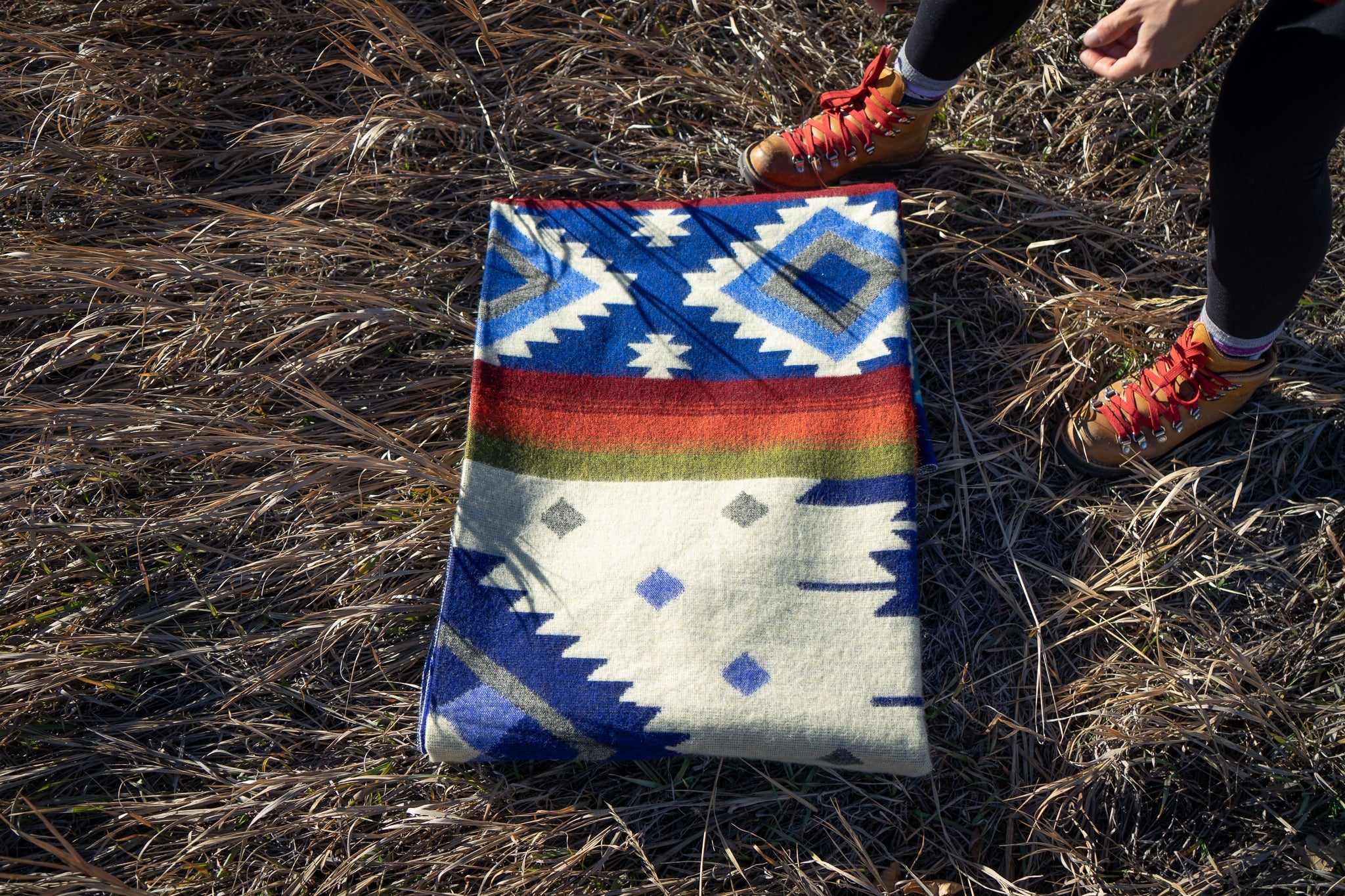 Andean Alpaca Wool Blanket - Ocean Breeze