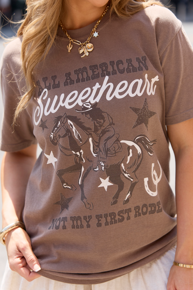 All American Sweetheart Brown Graphic Tee