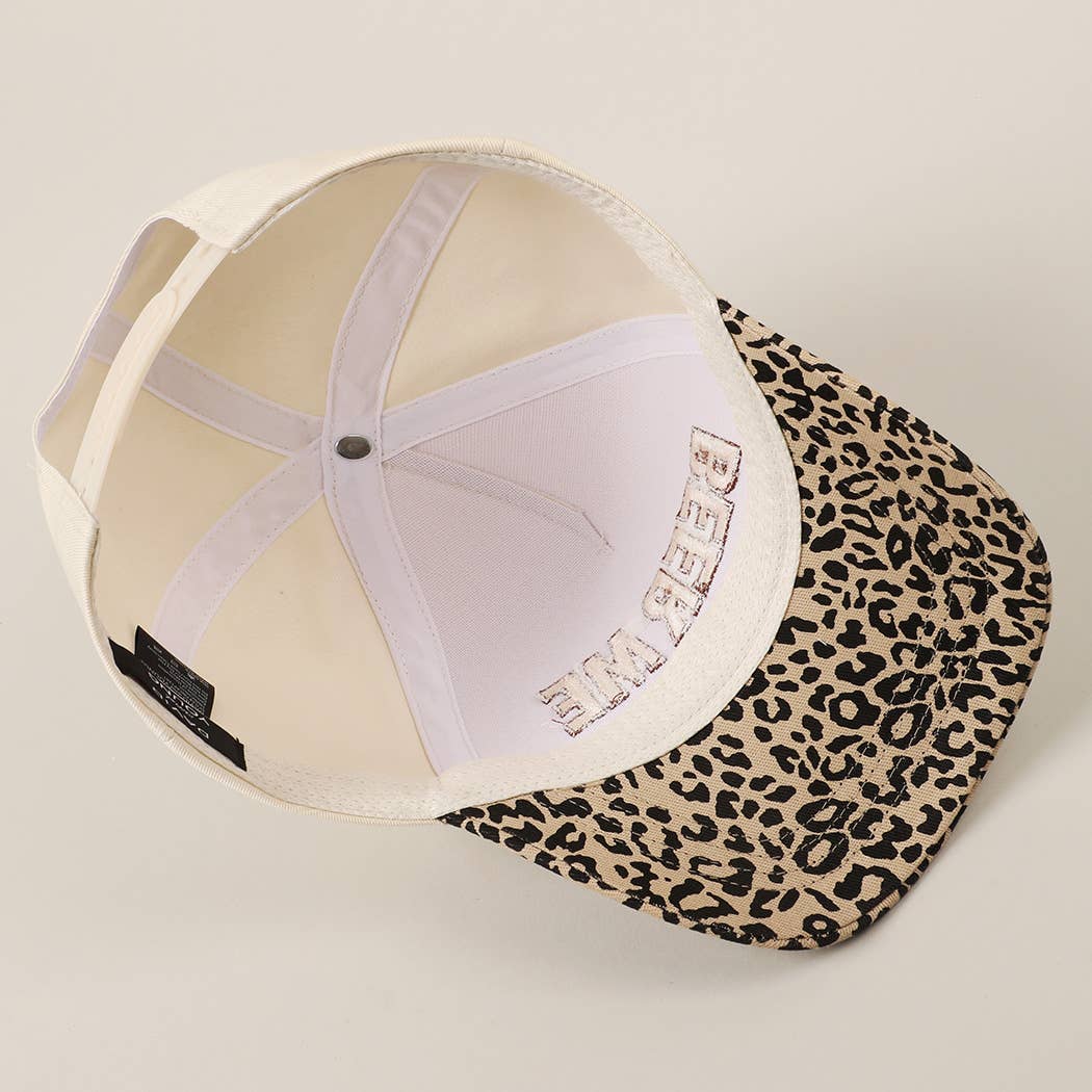 "Beer Me" Embroidered Leopard or Camo Trucker Hat