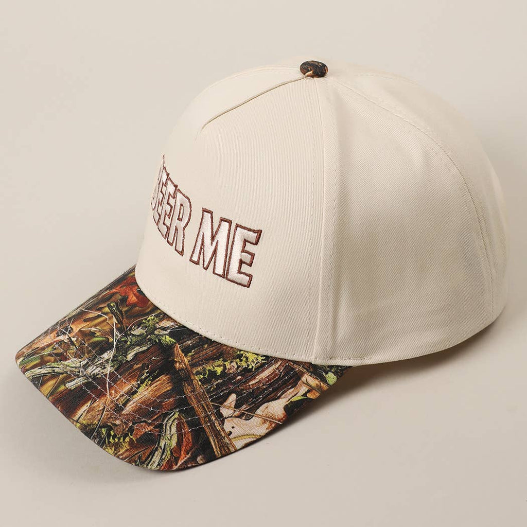 "Beer Me" Embroidered Leopard or Camo Trucker Hat