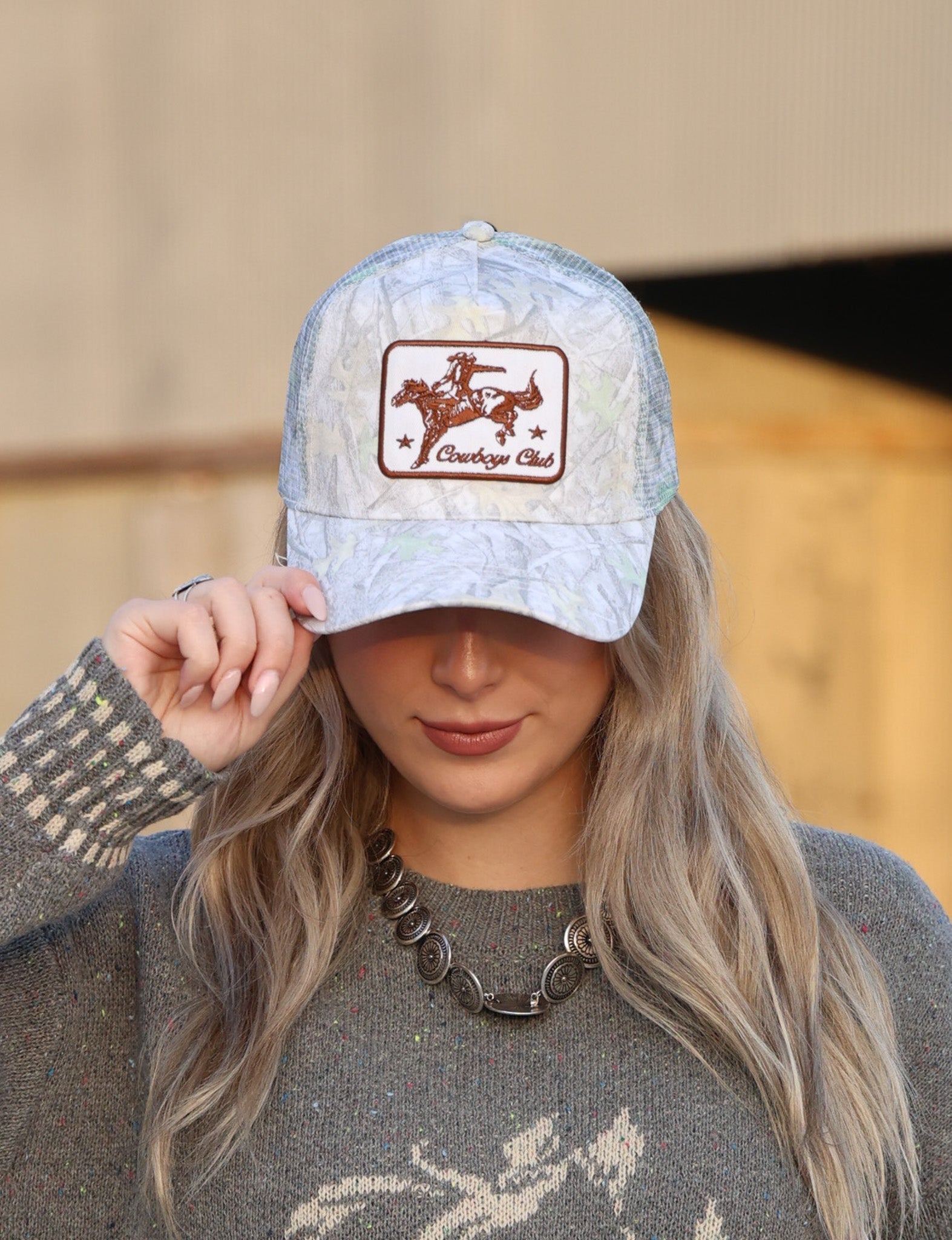 Cowboys Club Embroidered Patch Mesh Cap