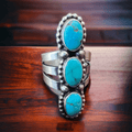 Kathleen Livingston Turquoise & Sterling Silver Ring Size 7