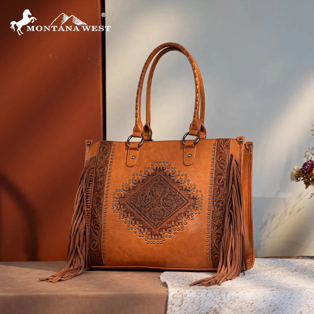 Montana West Tool Fringe Collection Concealed Carry Wide Tote
