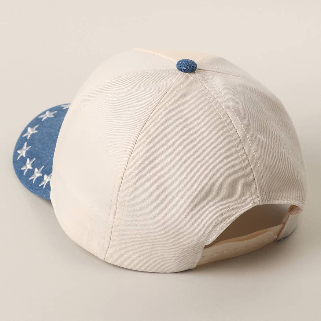 VINTAGE COWBOY Embroidered Star Brim Trucker Hat
